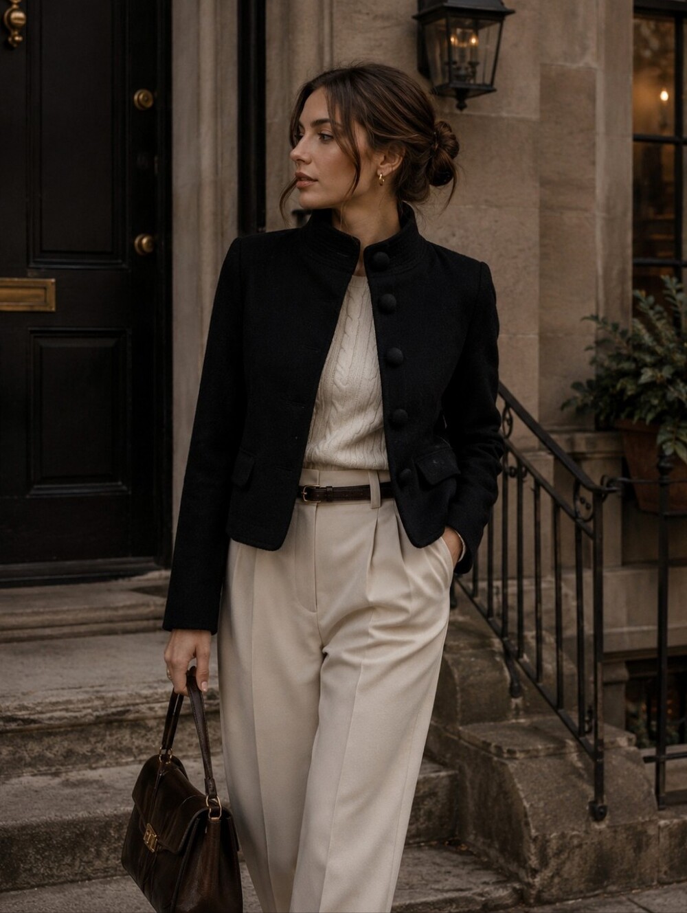 J.Crew 100% Wool Black Cropped Jacket Size 8 Quiet Luxury Old Money Classic Lux - Picture 16 of 16